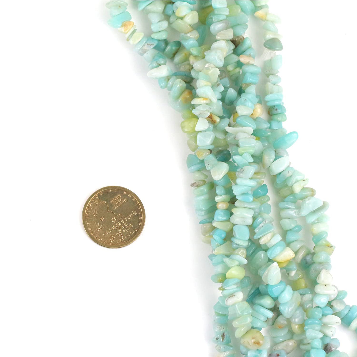 31 inches Chip Stone Loose Gemstones Beads Drilled Strand for Jewelry Making (Amazonite)