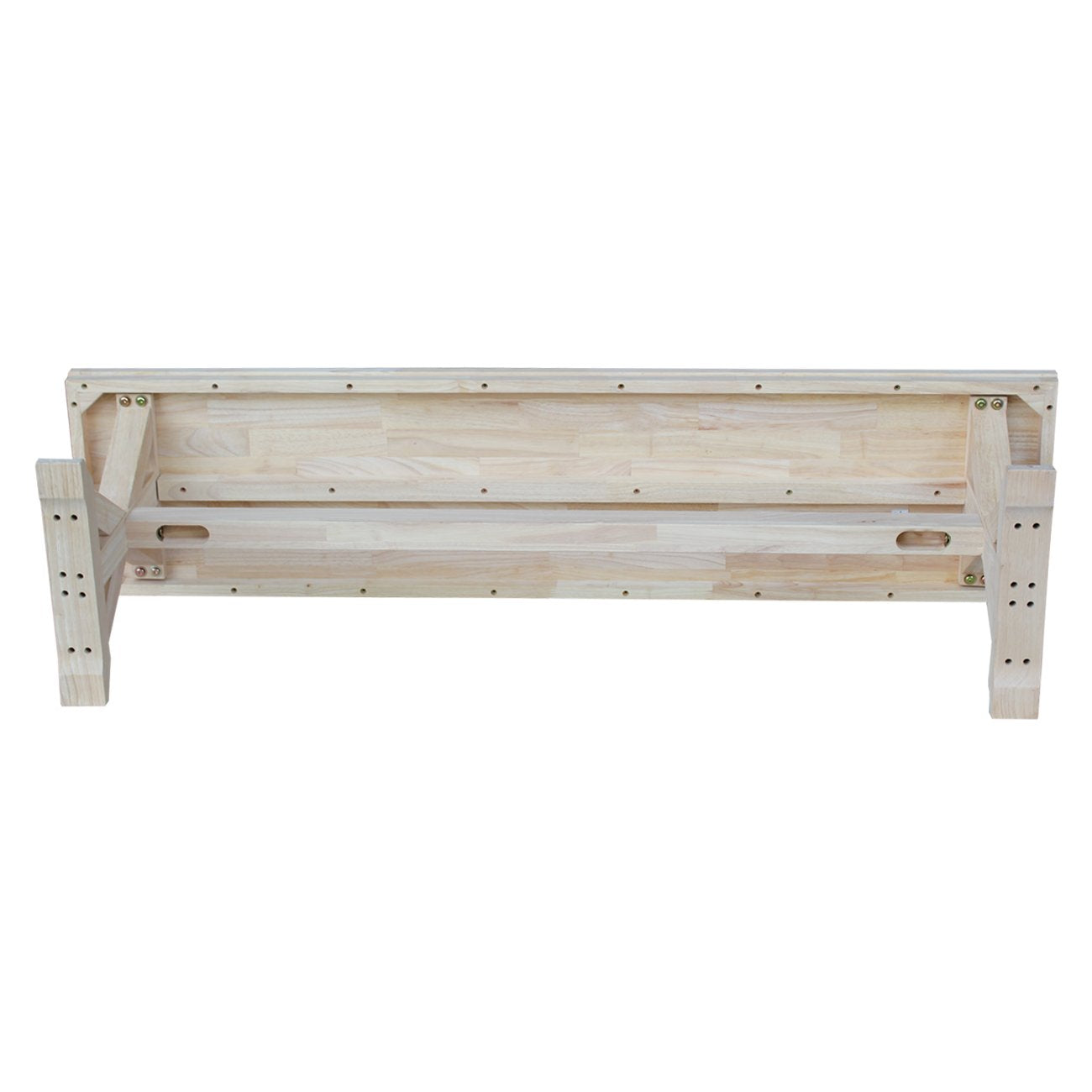 IC International Concepts, Canyon Collection Solid Bench, Solid Real Wood, Sturdy Parawood, Entryway/Dining/Living, 60"W x 14.56"D x 18"H, 450 lbs Weight Capacity, Paint/Stain Ready, Unfinished