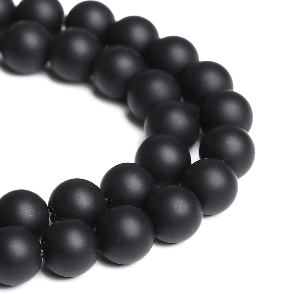 6MM 60PCS Natural Stone Matte Black Agate Loose Beads for Jewelry Making DIY Bracelet Necklace