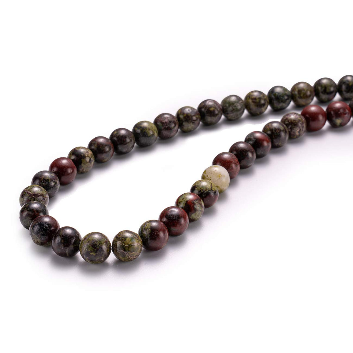 BEADIA Natural Dragon Blood Stone Round Loose Semi Gemstone Beads for Jewelry Making 6MM 61PCS