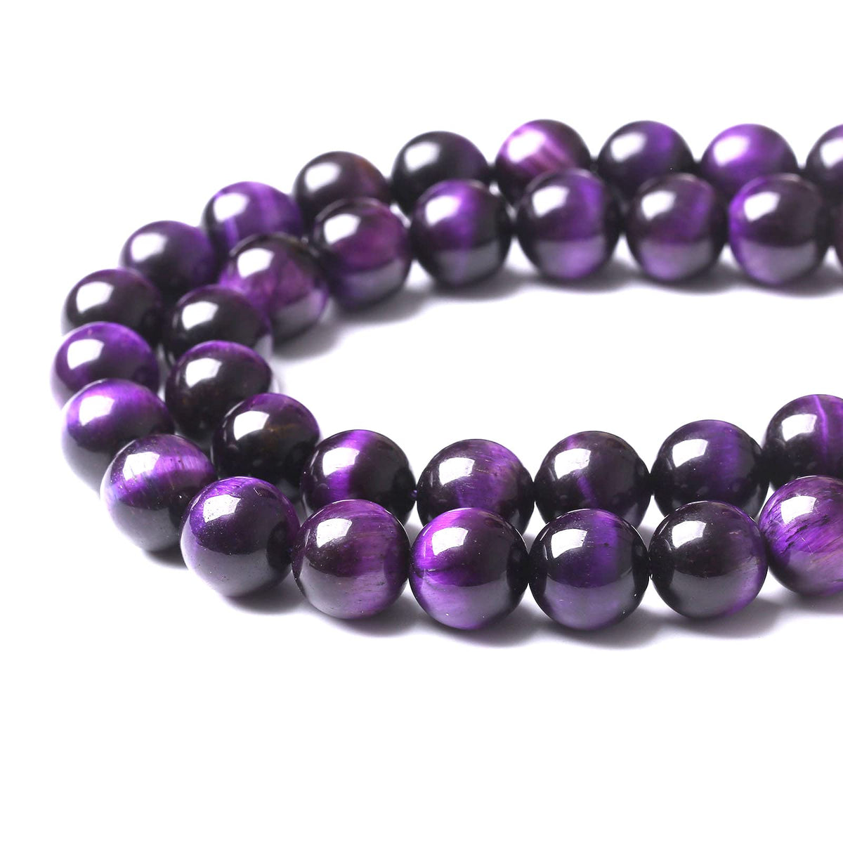 32PCS 12MM AAA Purple Tiger Eye Stone Beads Natural Gemstone Bead Crystal Healing Energy Jewelry Making DIY 15 inches