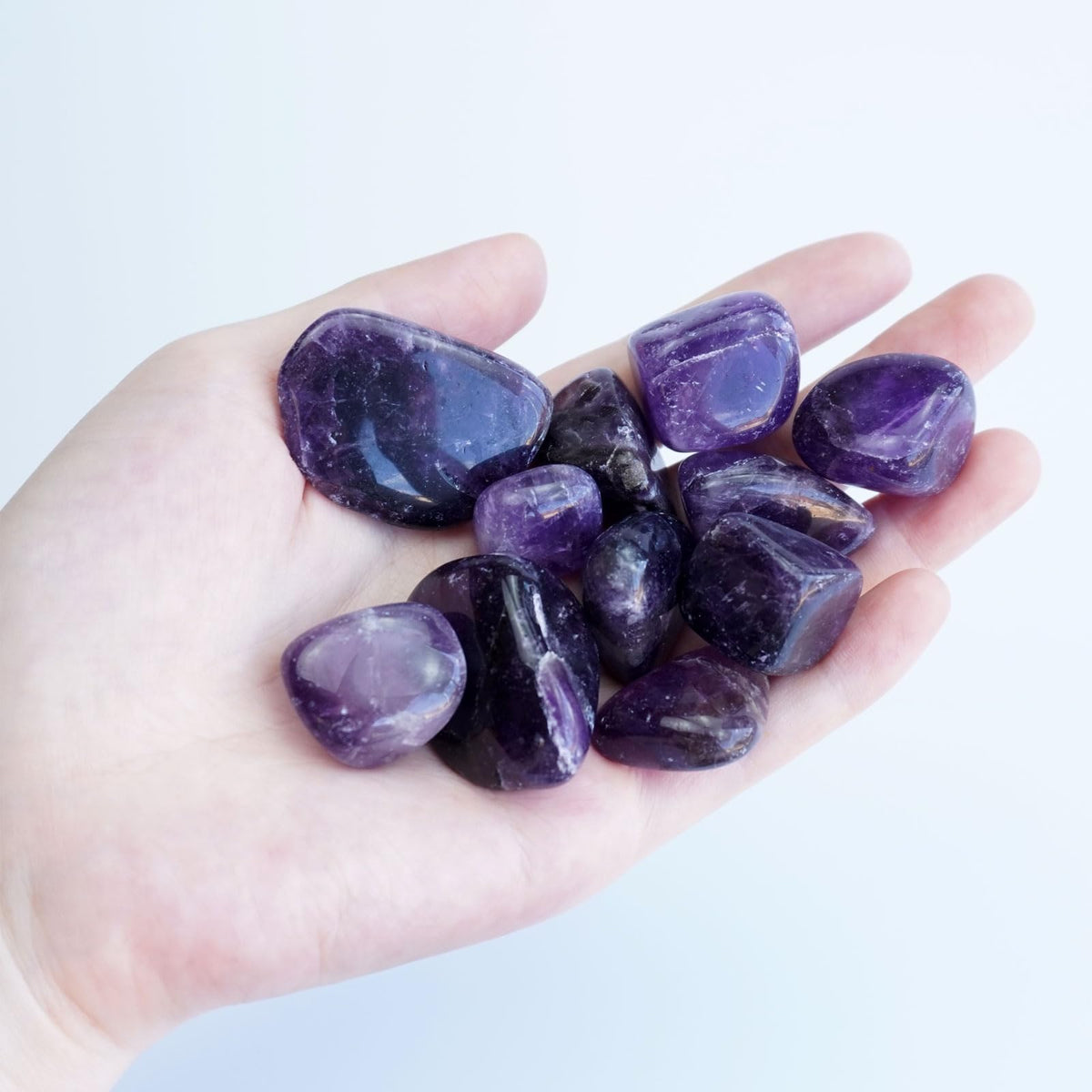 Sisamn 3Lb Amethyst Crystal Tumbled Stone Bulk Healing Crystals Stones Set Polished Raw Amethyst Crystal Stones Rocks for Jewelry Making, Reiki Healing