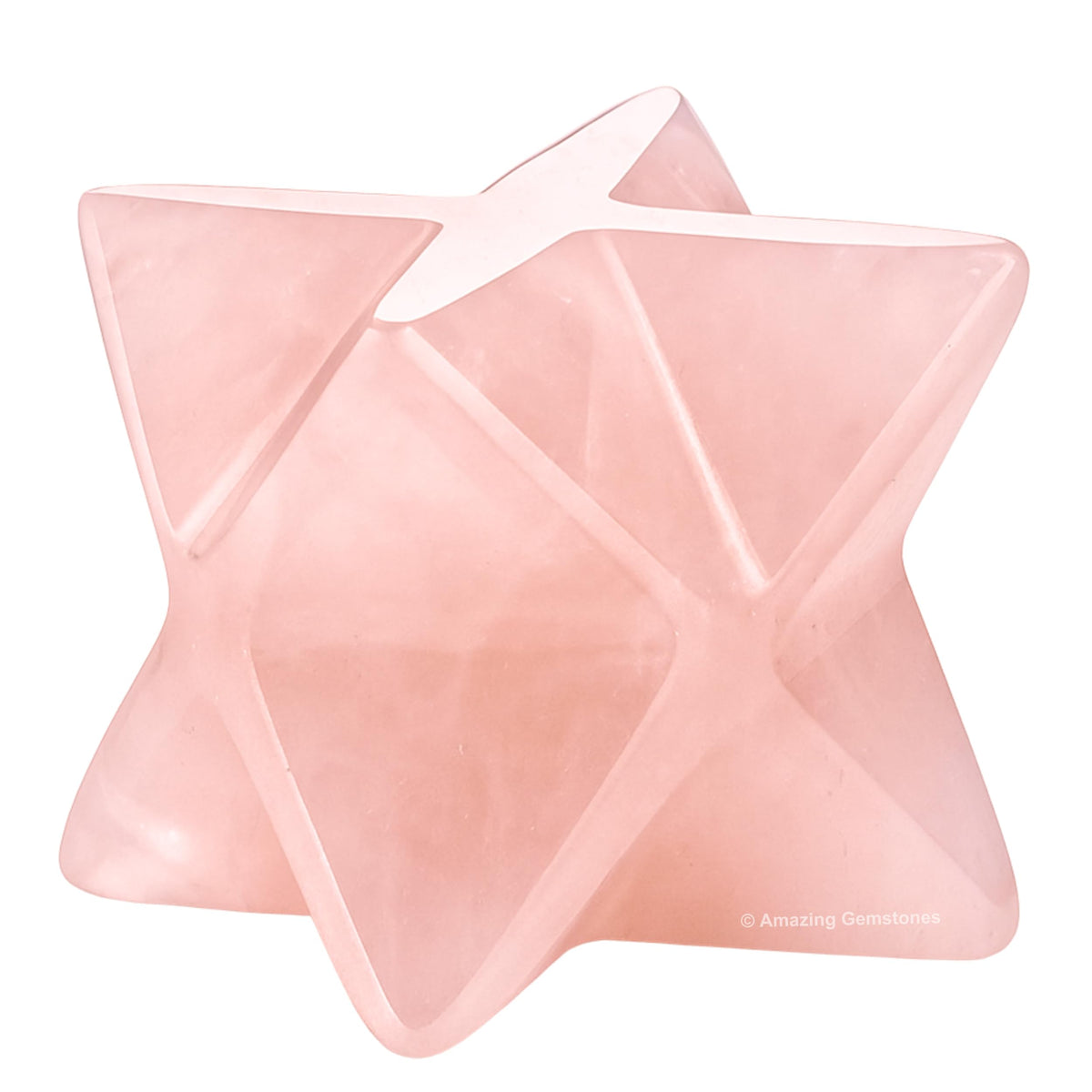 Amazing Gemstone Rose Quartz Merkaba Crystal - 1.5 Inches Metaphysical Merkaba Star for Meditation - Energetic Tetrahedron Crystal and Healing Stones for Spiritual Growth and Healing (35-40mm)
