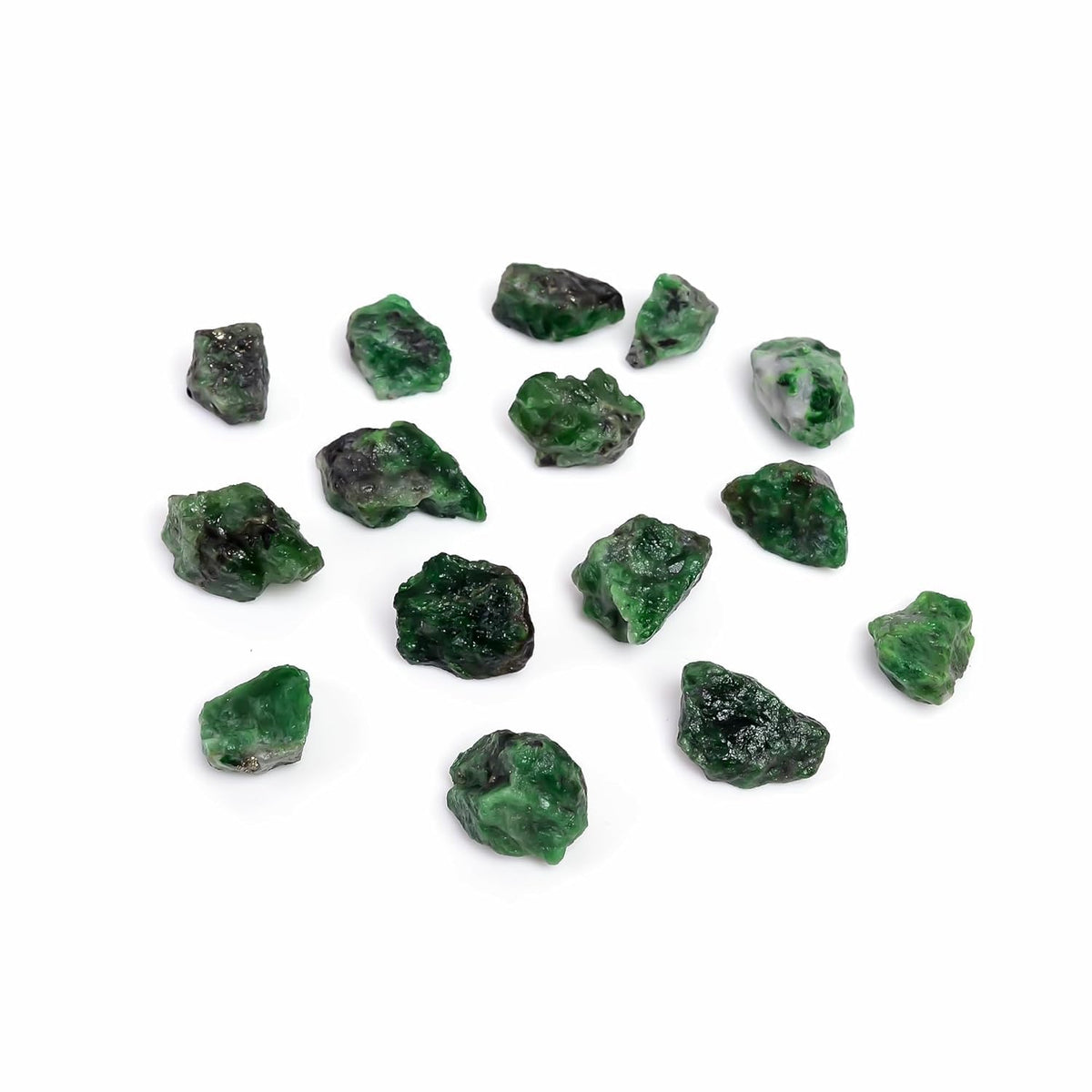 GEMKORA 30 carats Raw Tsavorite Green Garnet Rough Gemstone, Natural Crystals, Healing Stones, Wholesale Lot, Jewelry Making Supply, Raw Stone Bulk 2-3 Pcs, 16 to 20 mm