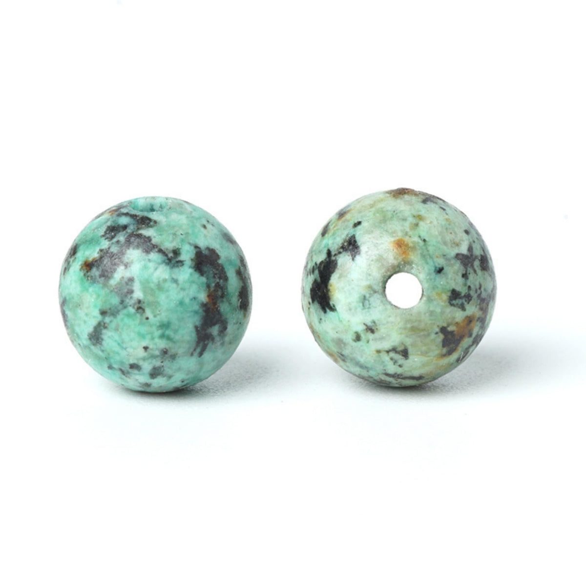 100Pcs Natural Stone 6mm African Turquoise Round Loose Gemstone Energy Healing Beads Hole Size 1mm DIY Smooth Beads for Bracelet Necklace Earrings Jewelry Making
