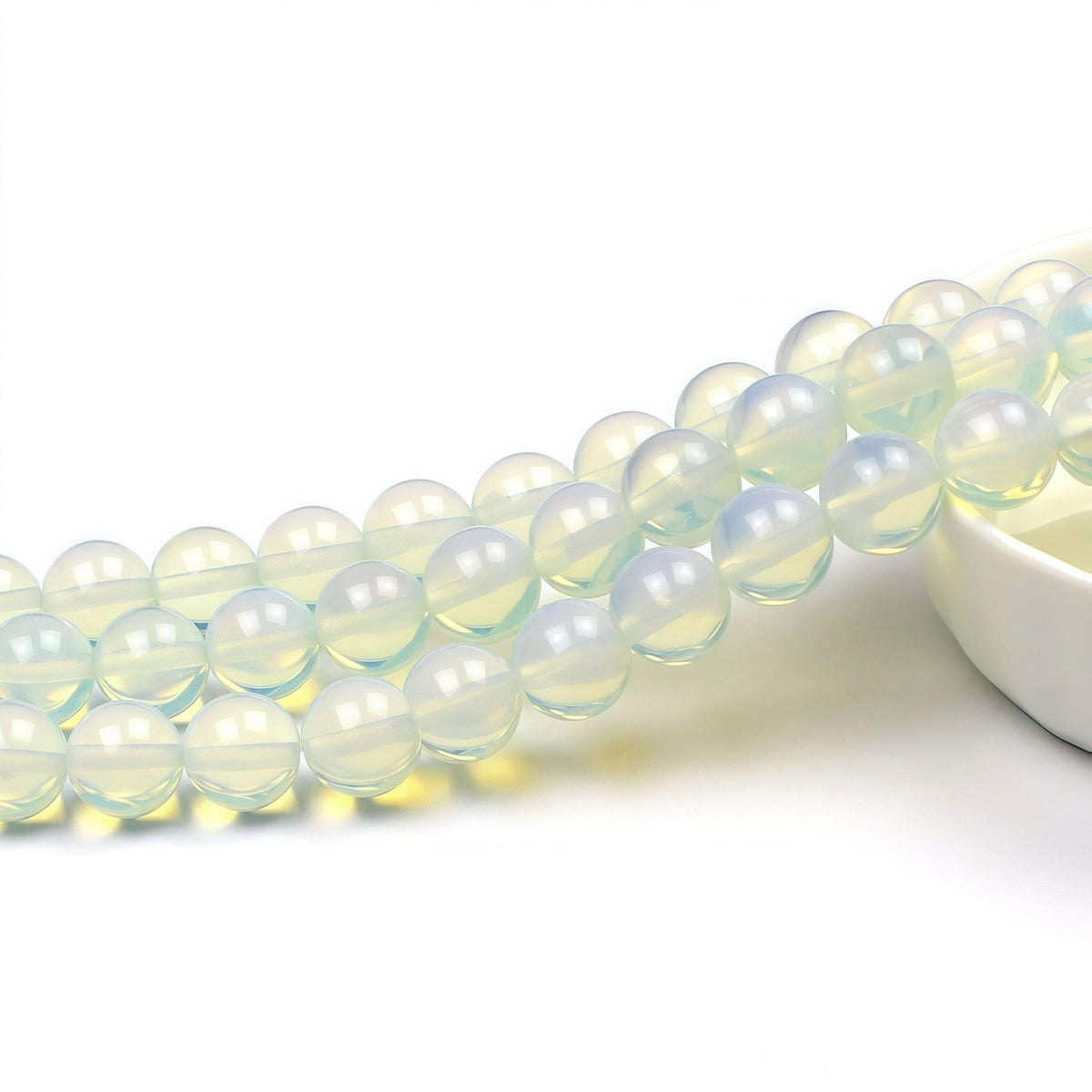 MJDCB Synthetic Opal Round Crystal Energy Stone Beads Healing Power for Jewelry Making (8mm)