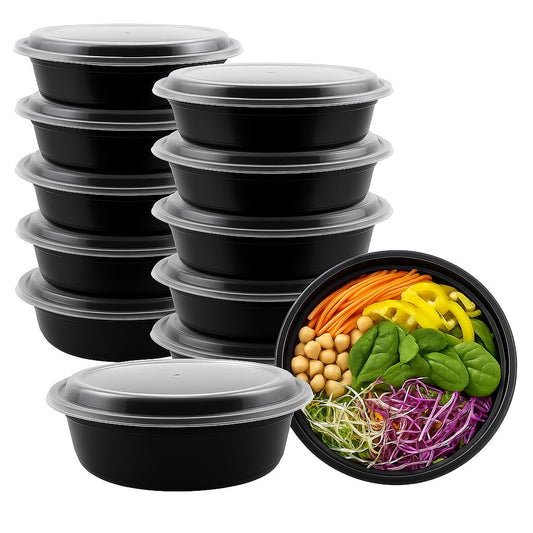Ruthy's Outlet Meal Prep Containers with Lids, Food container bowl - BPA-Free, Stackable, Freezer & Dishwasher Safe, Reusable Food Storage for Lunch, Portion Control & Meal Prep (15 Pack, 32 oz)