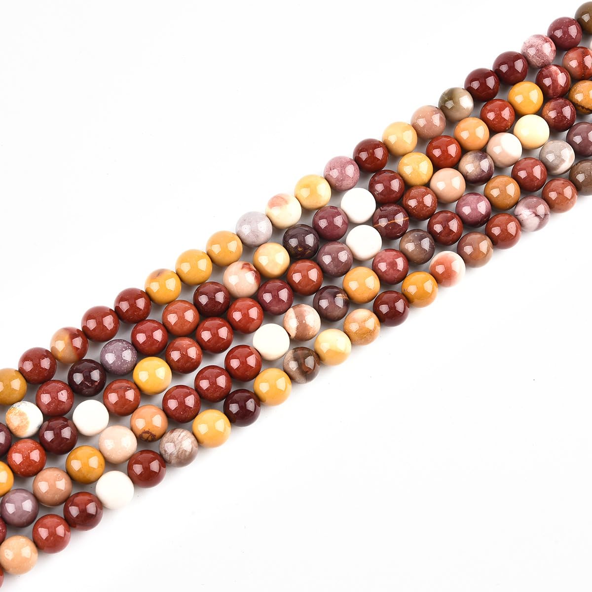 LIFAVOVY Mookaite Jasper Beads for Jewelry Making Natural Gemstone Semi Precious 8mm Round 15 inch(47-49pcs)