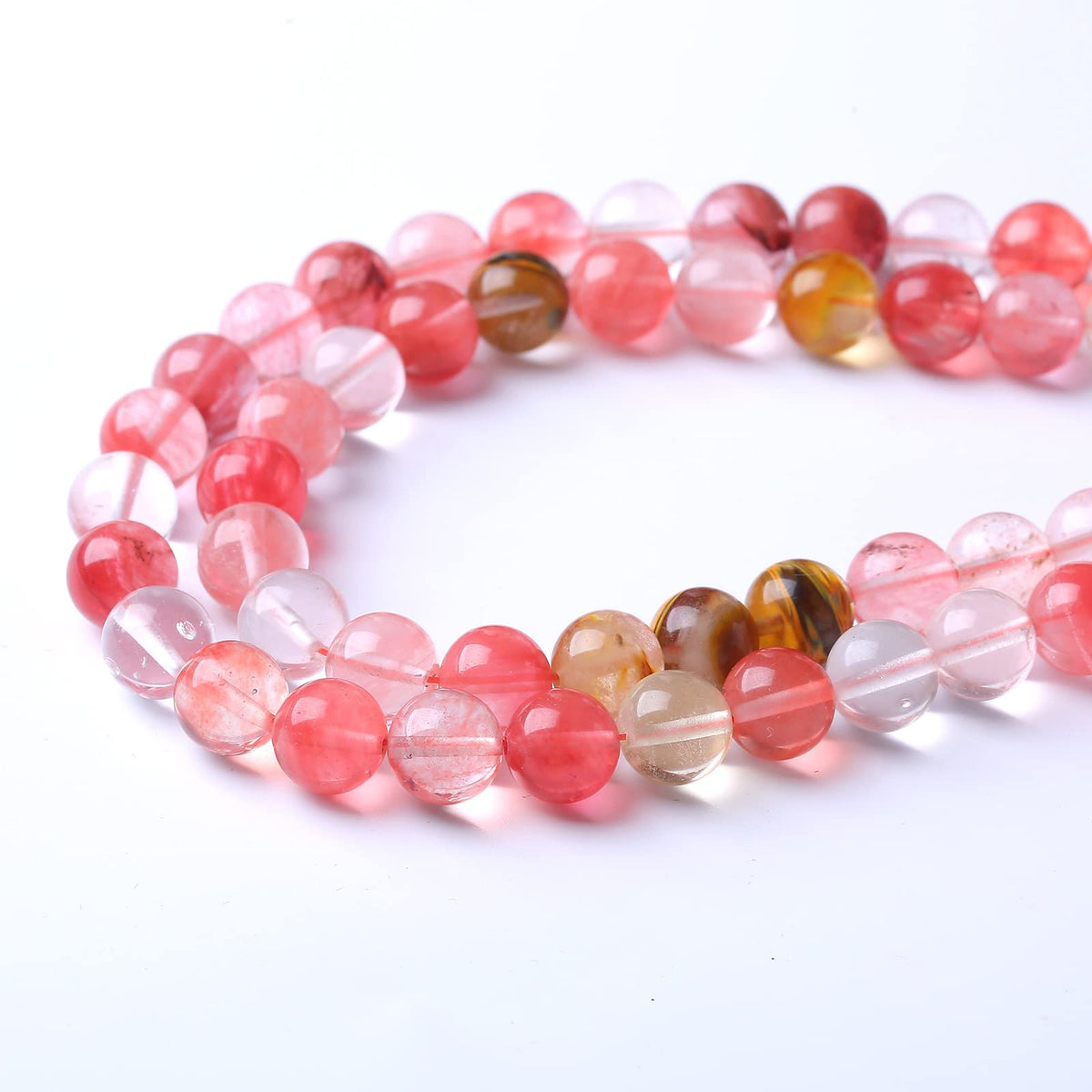 60PCS 6MM Watermelon Tourmaline Stone Beads Natural Gemstone Bead Crystal Healing Energy Jewelry Making DIY 15 inches