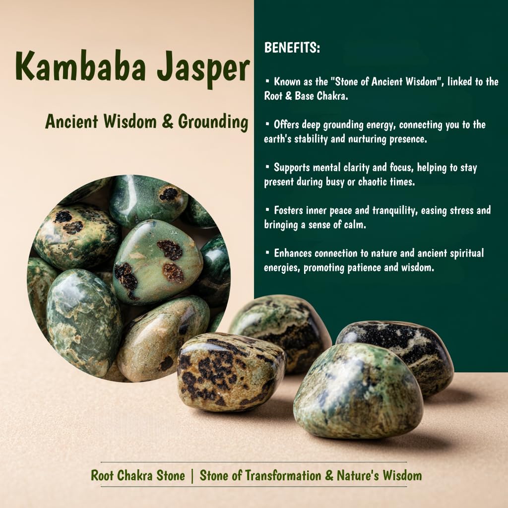 Loveliome 4 Pcs Natural Kambaba Jasper Love Heart Pocket Stone Healing Chakra Worry Stone(1 Inch)