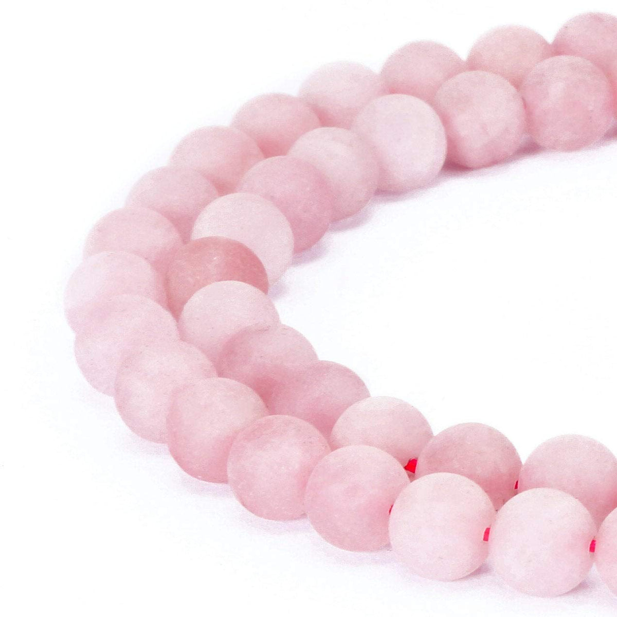JM Design Rose Quartz Matte Round Loose Gemstone Beads Size 8mm 15.5inch Strand for Jewelry Making