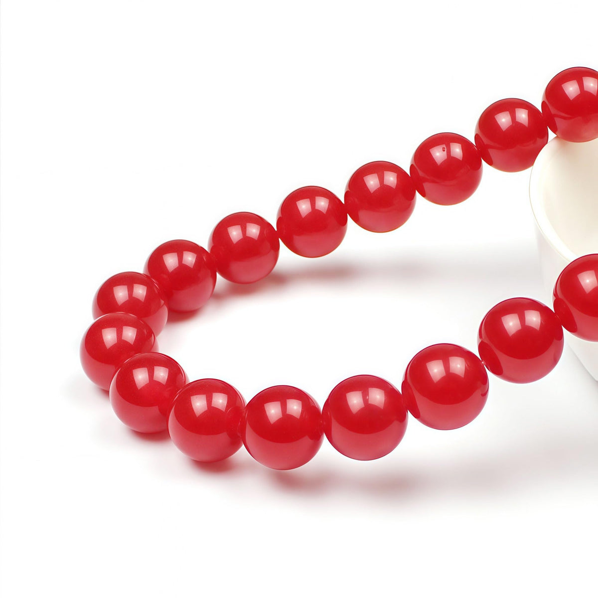 MJDCB Natural Red Jade Round Loose Beads for Jewelry Making DIY Bracelet Necklace (4mm)