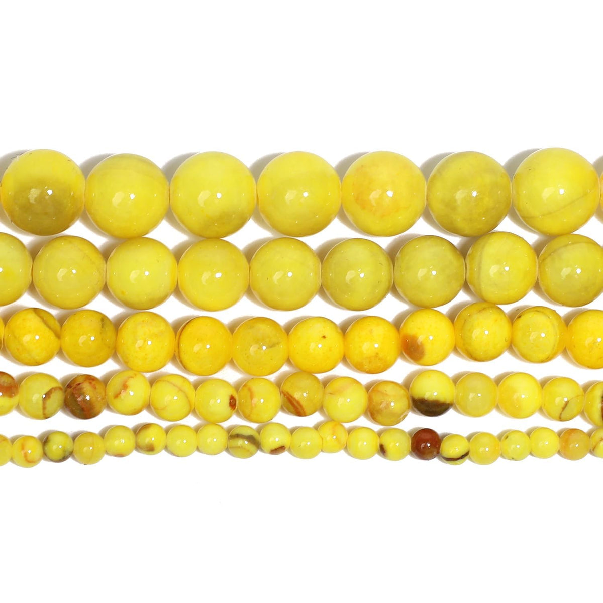 Yochus 60pcs 6mm Yellow Persian Jade Energy Healing Round Bulk Gemstone Beads for Jewelry Making Bracelet Necklace Earring DIY