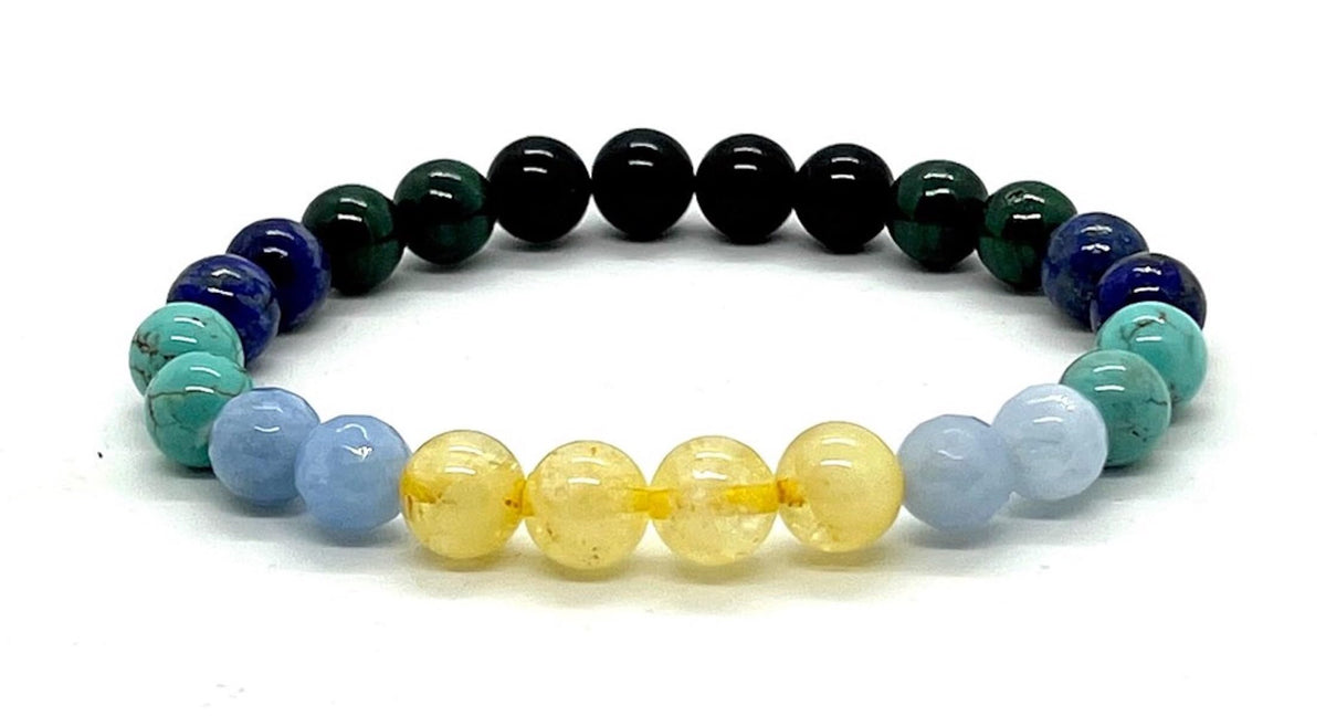 AWAKEN YOUR KUNDALINI Scorpio Birthstone Bracelet – 8mm Multi-Chakra Stretch Beads