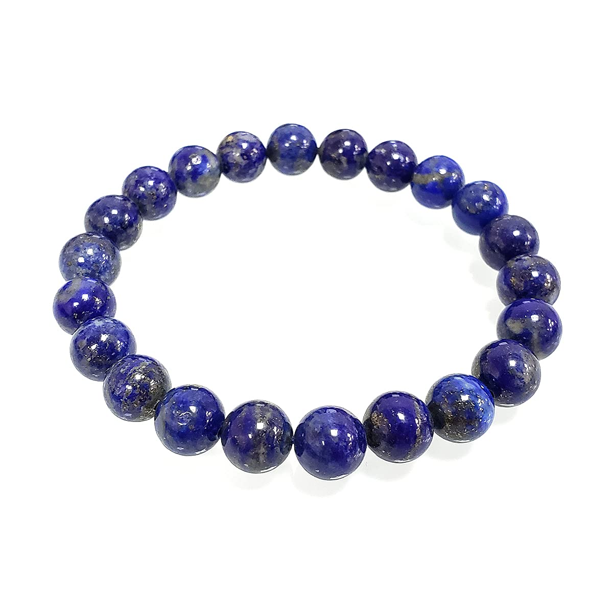 chengmu 8mm Natural Lapis Lazuli Stretch Bracelet for Women Men Handmade Round Beads Semi Precious Gemstone for Crystal Elastic Beaded Bracelet 7.5" Unisex