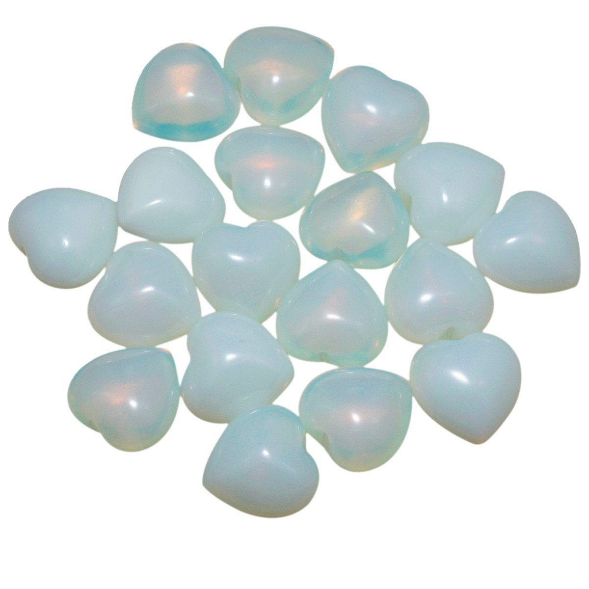 rockcloud Healing Crystal 0.5 inch Opalite Carved Worry Stone Chakra Reiki Balancing(Pack of 10)