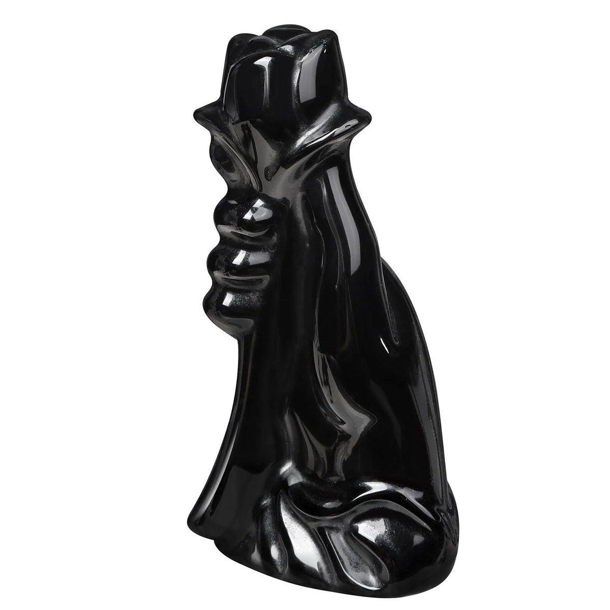 TUMBEELLUWA Hand Holding Rose Crystal Figurine Decor for Table Shelves, Love Sign Hand Statue Flower Sculpture Romantic Gifts for Women, Black Obsidian