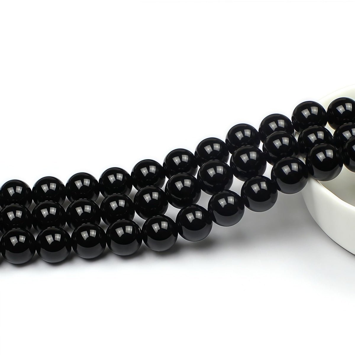 MJDCB Natural Stone Bead Black Onyx Gemstone Loose Beads for Jewelry Making Bracelet Necklace 6mm