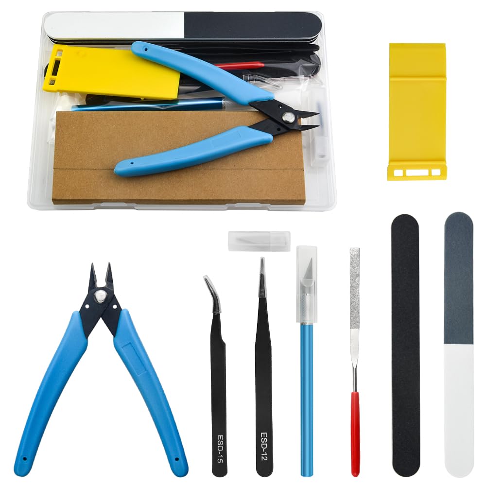 BXQINLENX Professional 9 PCS Model Tools Kit Modeler Basic Tools Craft Set Hobby Building Tools Kit for Gundam Car Model Building Repairing and Fixing(B)