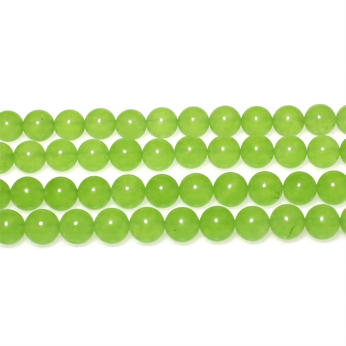 MJDCB Stone Beads 8mm 43pcs Round Fruit Green Jade Loose Gemstone Bead Charms for Jewelry Making Bracelet Necklace Earring Pendant