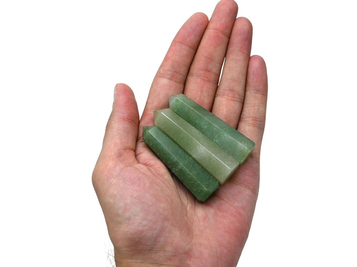 Amazing Gemstone Green Aventurine Crystal Towers - Natural Healing Crystal Point Obelisk for Reiki Healing and Crystal Grid (3" to 4" INCH)