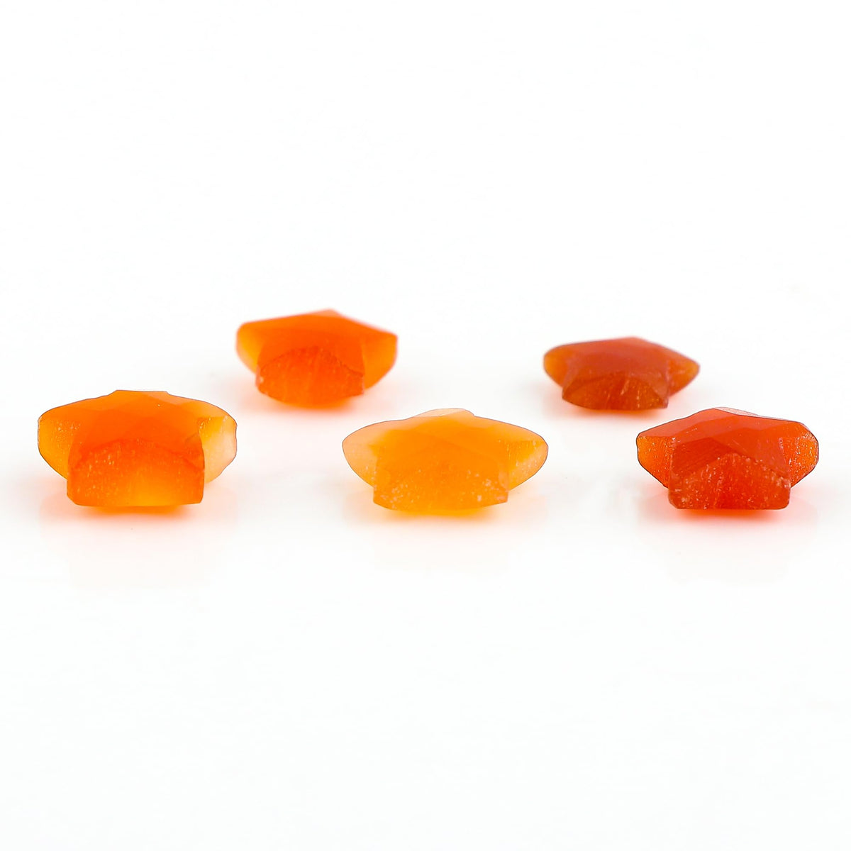 CRYSTALINES 5pcs, Wholesale Natural Carnelian Gemstones, Bulk Star Shape Stones, Assorted Loose Supply, DIY Craft-Jewelry Making, Chakra Healing Crystals, Gem Collection, 8-10mm