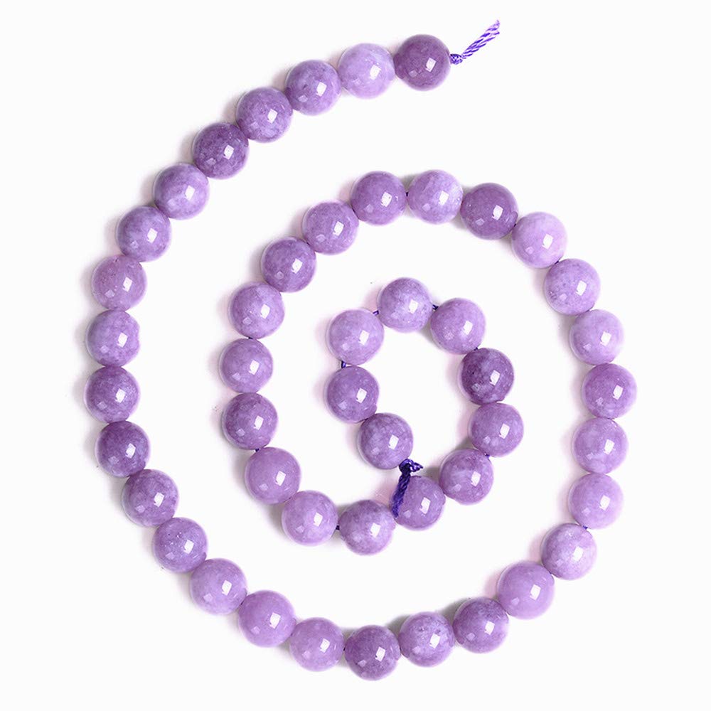 PLTbeads Gorgeous Purple Dyed Jade Natural Gemstone Loose Beads 6mm Smooth Round Approxi 15 inch DIY Bracelet Necklace for Jewelry Making