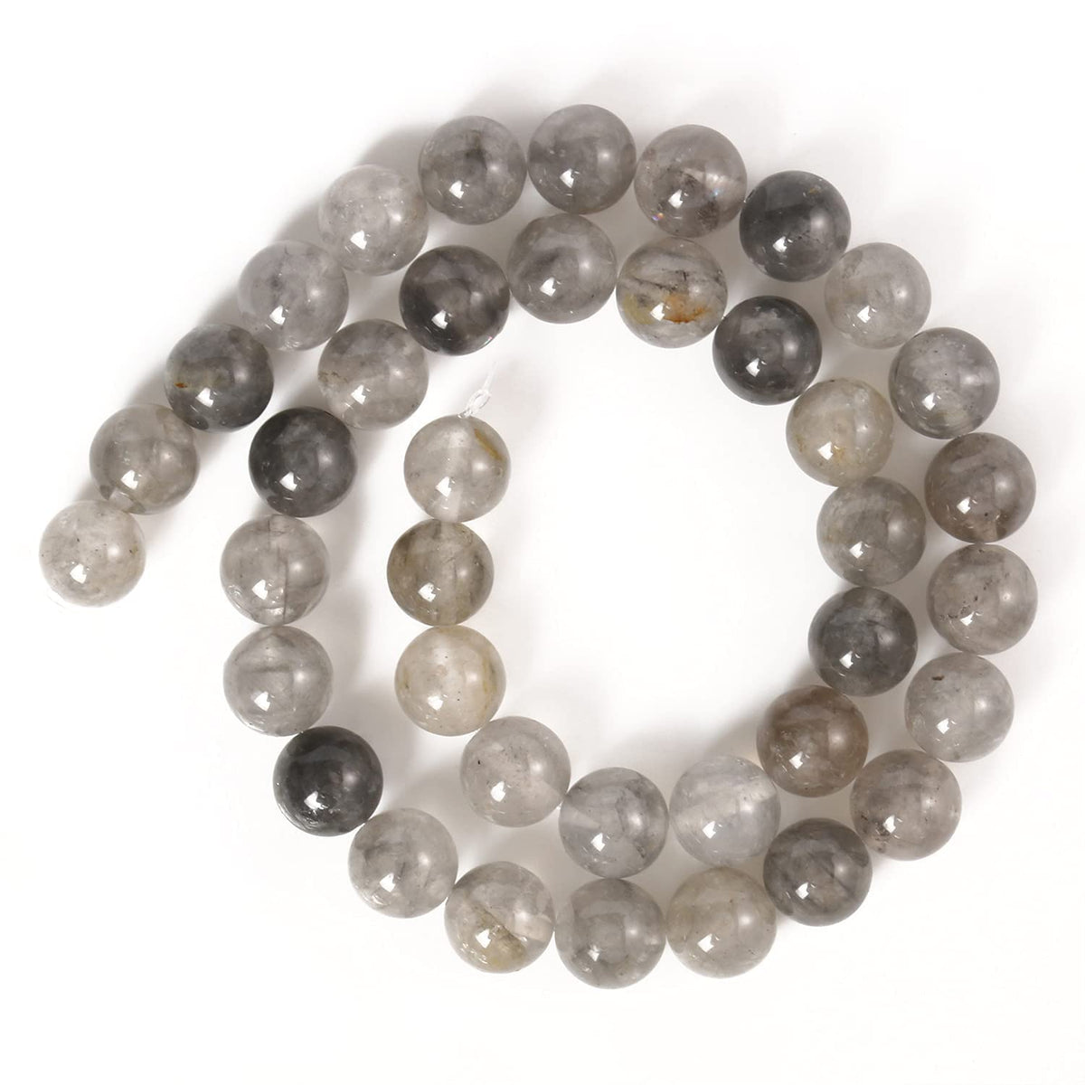 60pcs 6mm Natural Stone Beads Greystone Crystal Beads Energy Crystal Power Gemstone for Jewelry Making, DIY Bracelet Necklace