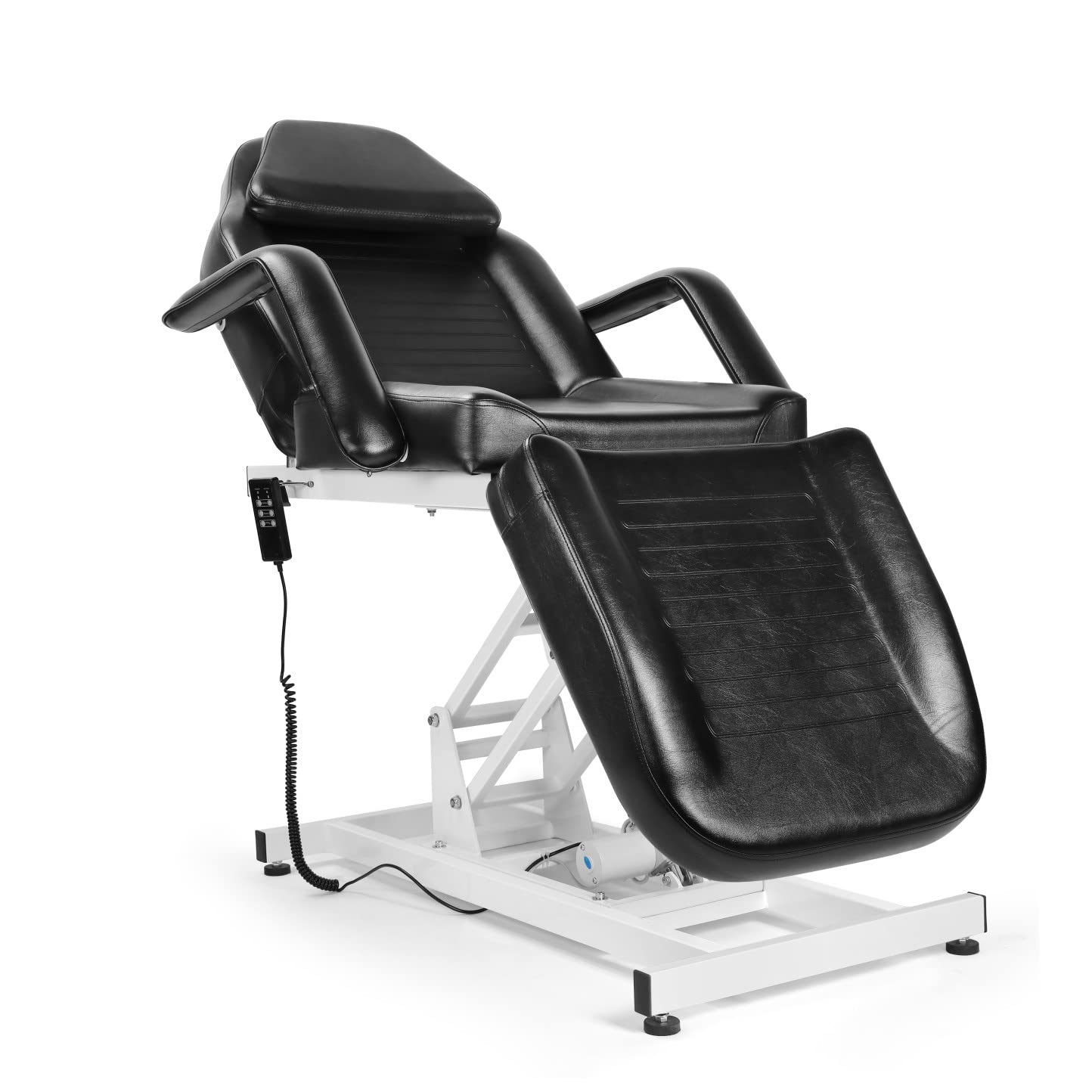 Beautymega Black Electric Beauty Bed Spa Styling Salon Beauty Chairs Massage Hydraulic Pump Cutting Chairs Reclining All Purpose Tattoo Equipment
