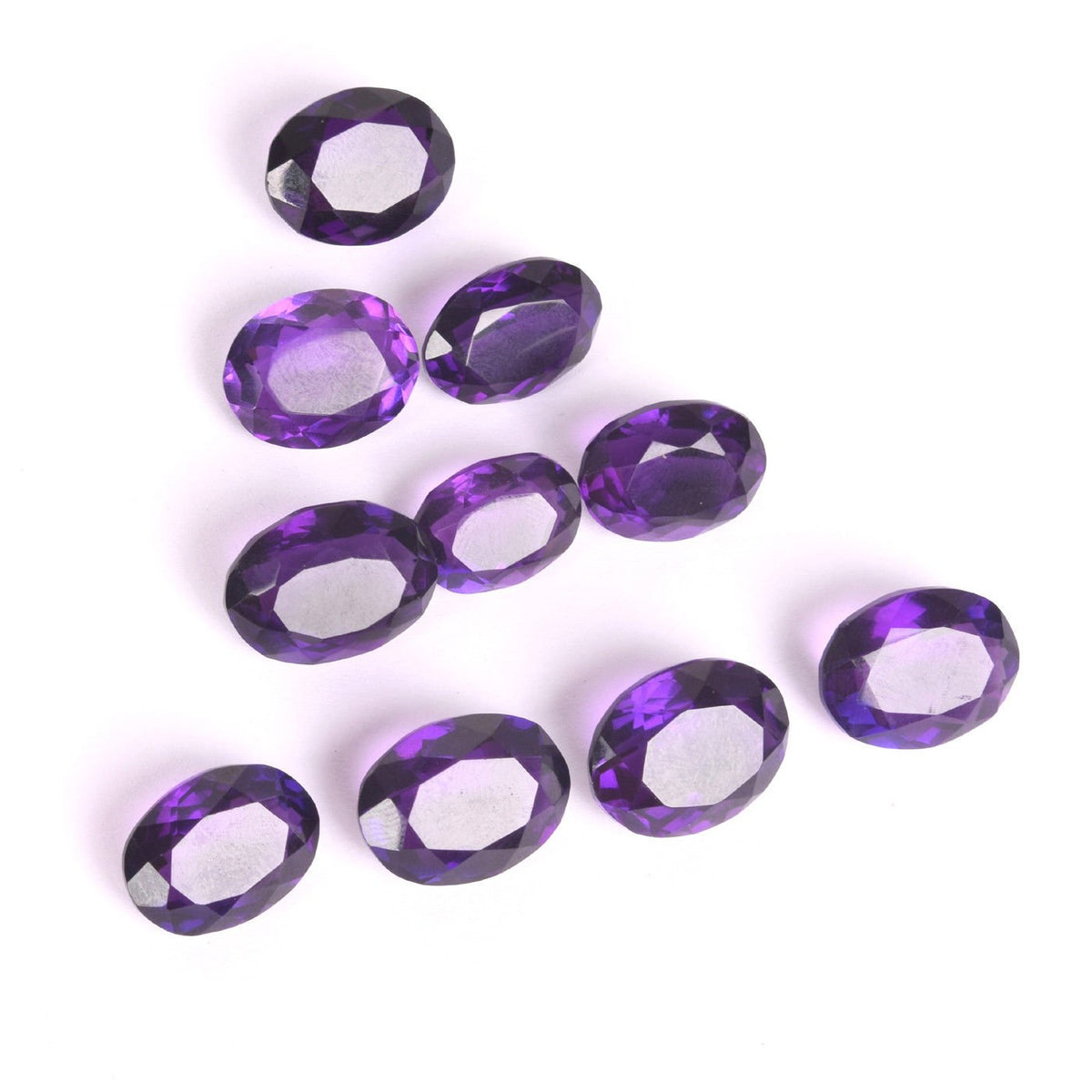 125 Ct. 10 Pcs Perfect Oval Cut Beautiful Violet Amethyst Loose Gemstone Lot