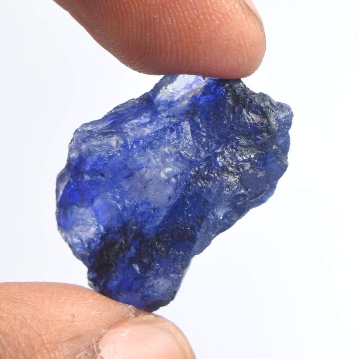 GEMHUB Gemstone For Jewelry Raw Blue Sapphire 19.00 Carat Healing Crystal, Rough Sapphire Crystal Natural Gemstone