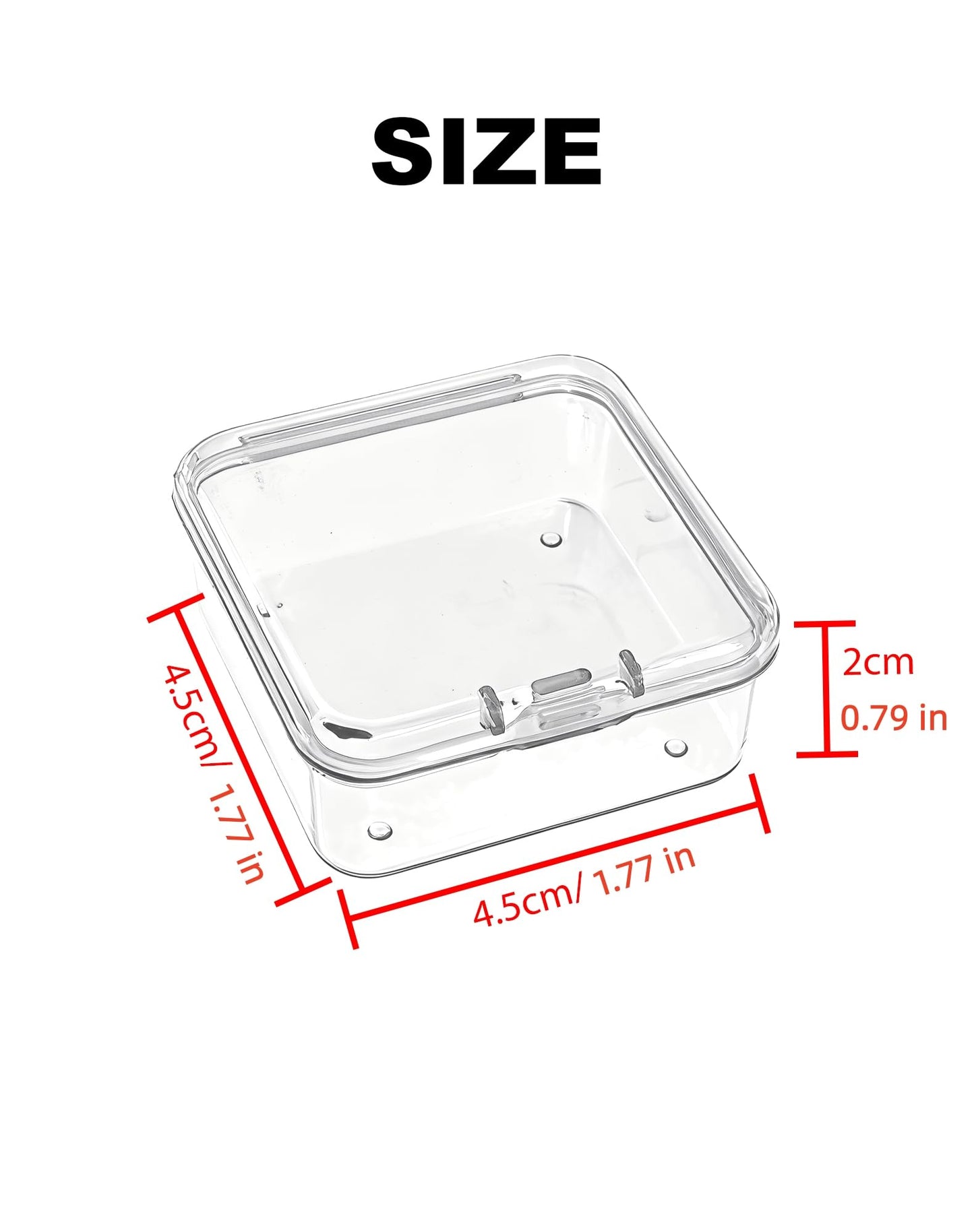 LJY 68-Pack Small Parts Organizer Box,1.77 x 1.77 x 0.79 in Plastic Storage Containers with Secure Latch,Nestable Grid Boxes for Jewelry,Beads,Crafts,Fishing Tackle,Hardware Accessories,Plastic Case