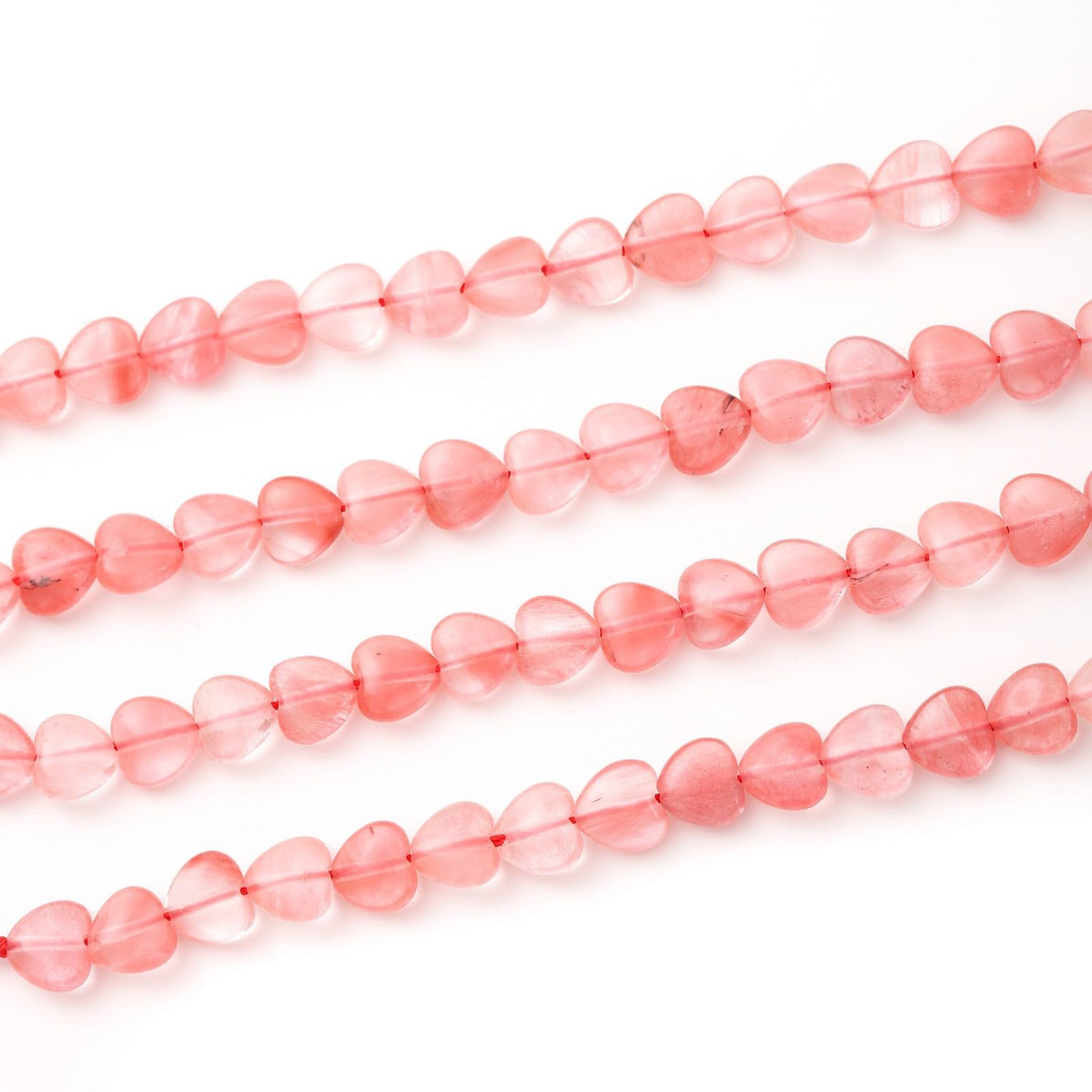 Natural Heart Shaped Watermelon Red Stone Beads 10mm Loose Crystal Healing Beads for DIY Necklace Bracelet Making Gemstone Craft Supplies