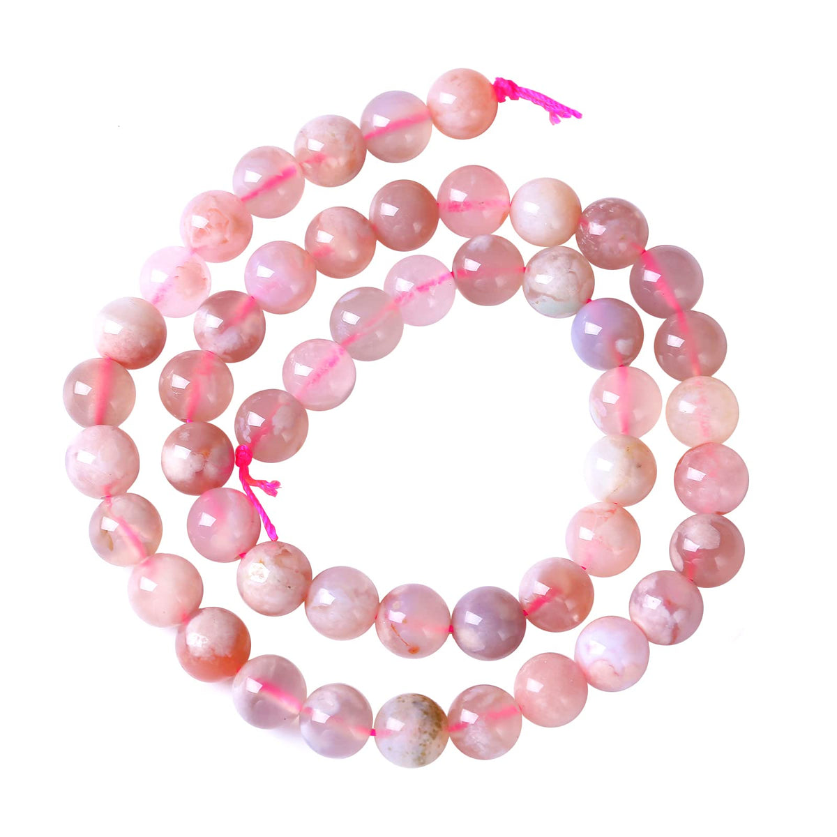 6MM 55PCS Natural Sakura Agate Gemstone Crystal Beads for Jewelry Making DIY Bracelet