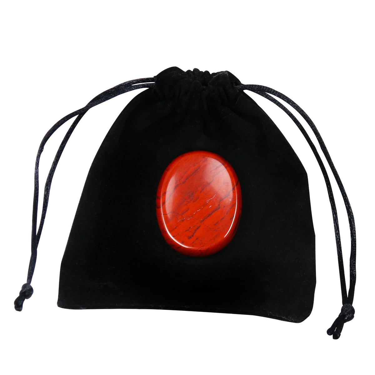 Nvzi Worry Stones Red Jasper Crystals, Chakra Crystals and Healing Stones, Oval Palm Stone, Thumb Stone, Crystals for Beginners, Spiritual Gifts for Women, Meditation Accessories (1PCS)