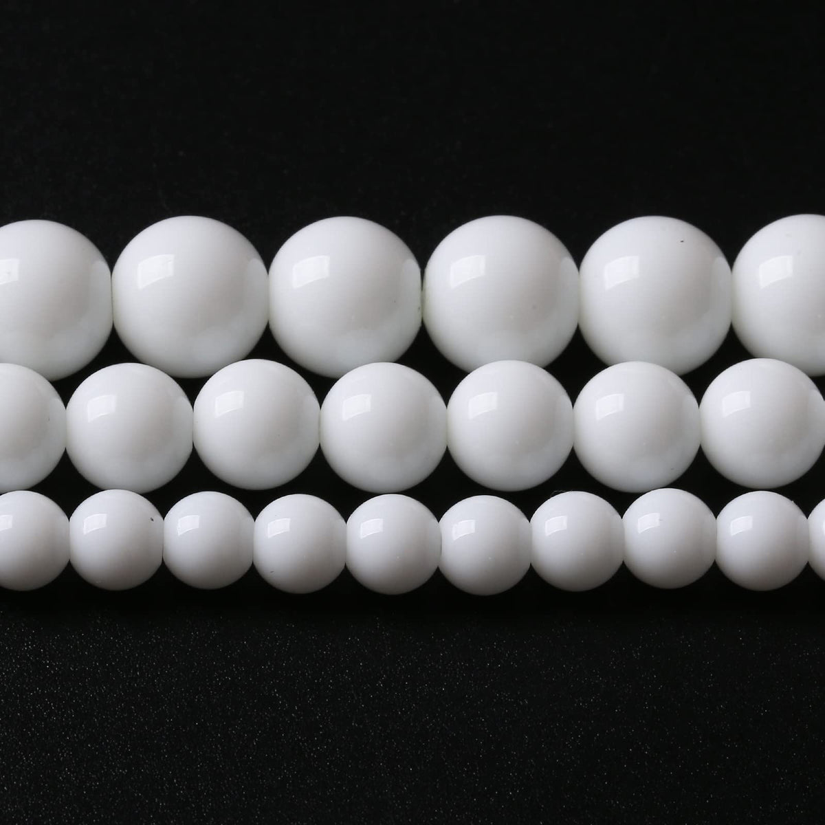 32PCS 12MM Natural White Agate Stone Beads Round Shape Suitable for Jewelry DIY Bracelet 15 Inches