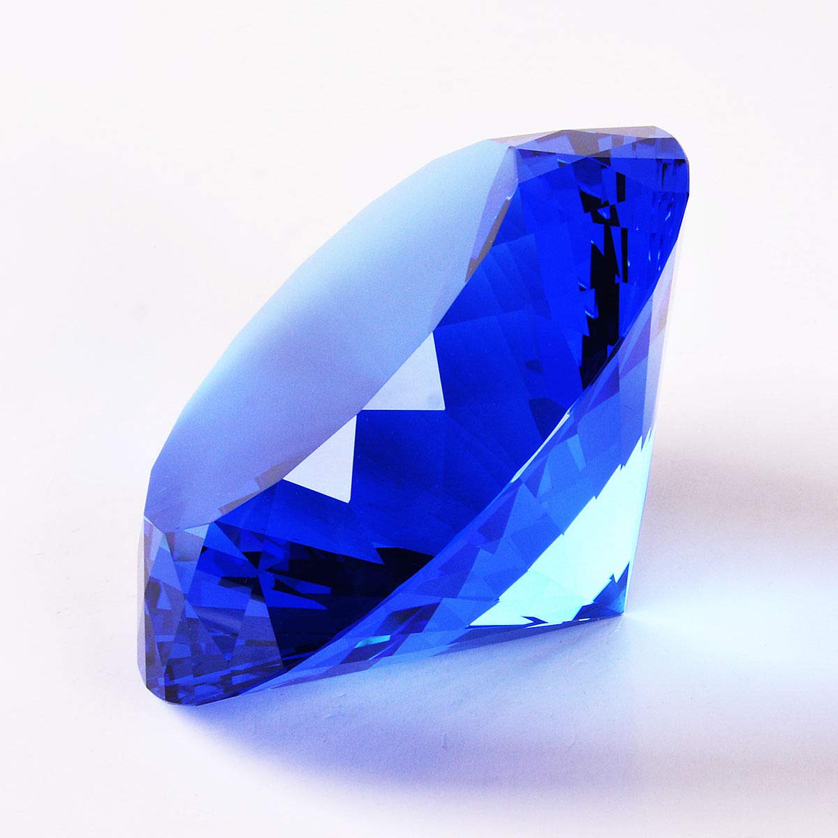 Blue Crystal Glass Diamond Shaped Decoration 60mm Jewel Paperweight,Gift Decoration Idea For Christmas, Thanksgiving And Birthday (Please identify our brand Yarr Store)
