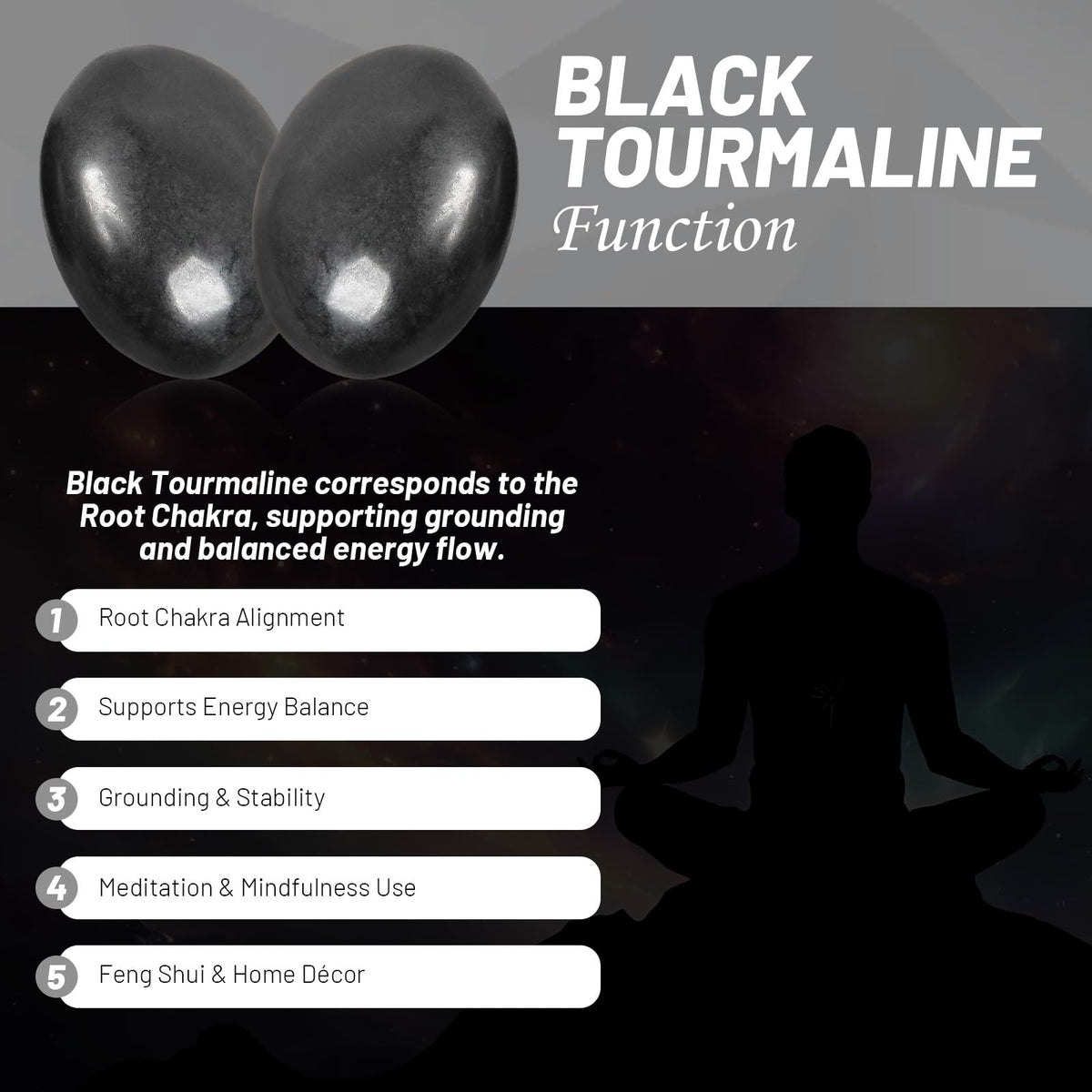 Black Tourmaline Palm Stone-2 Pcs Black Tourmaline Pocket Energy Stones, Smooth Healing Crystal Worry Stone (Black Tourmaline(2pcs))