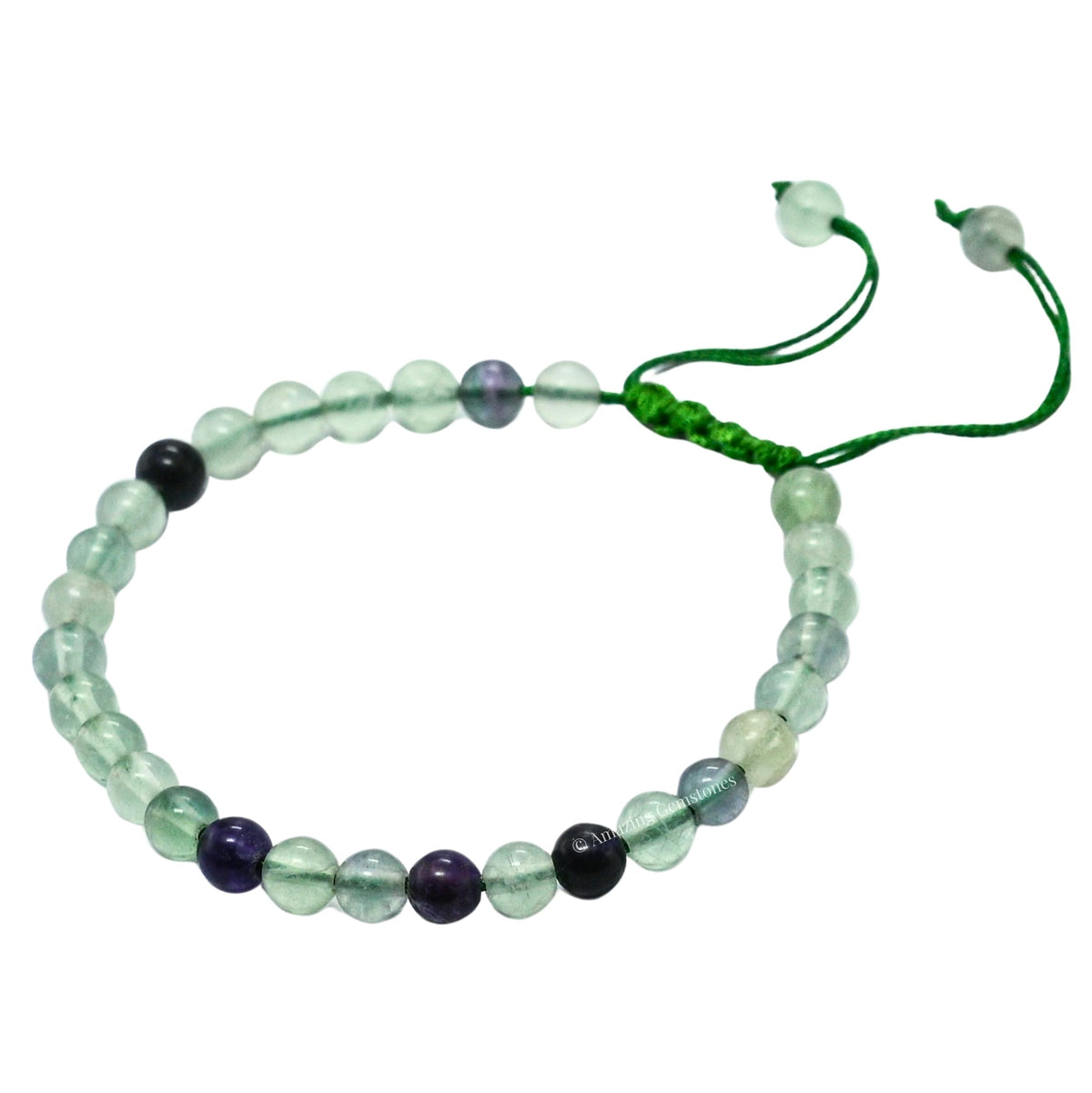Amazing Gemstone Fluorite Bracelet, Gifts For Men & Women - Protection Healing Crystal Bracelet - 6mm Gemstone Beaded Adjustable Bracelet, Pulseras Para Hombres Mujer Stocking Stuffers