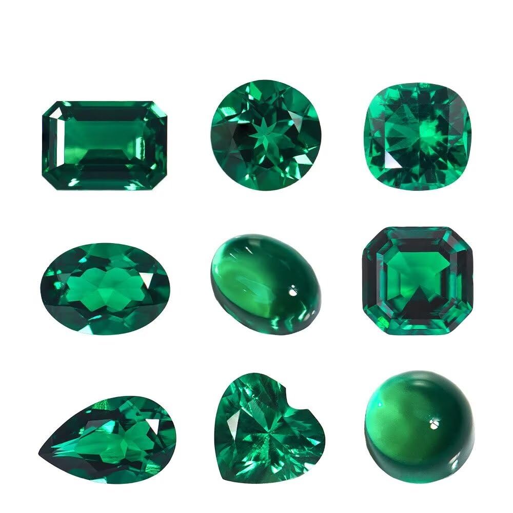 1PCS 6.5mm Round Laboratory Cultivates Zambian Emerald about 1 CT