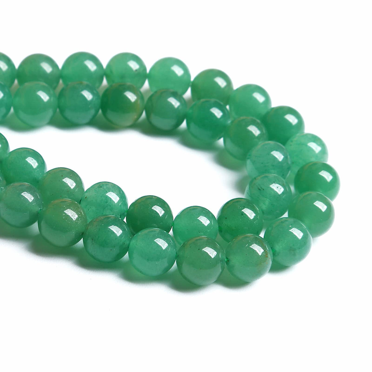 120PCS 6MM Natural Stone Green Aventurine Gemstone Loose Beads for Jewelry Making DIY Bracelet