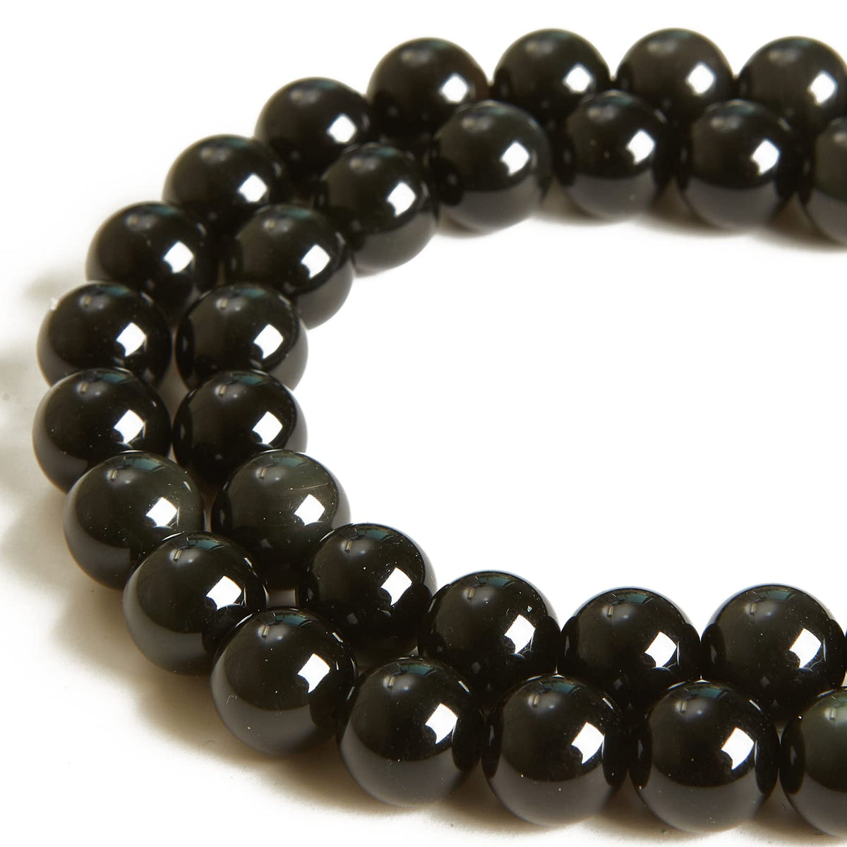 100pcs 6mm Black Obsidian Beads Natural Gemstone Beads Round Loose Beads for Jewelry Making