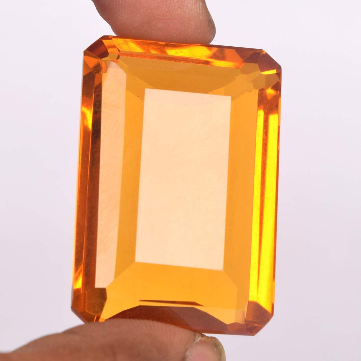 GEMHUB Jewelry Making Yellow Citrine 76.50 Ct Emerald Cut Loose Yellow Citrine, Faceted Birthstone Yellow Citrine Gem