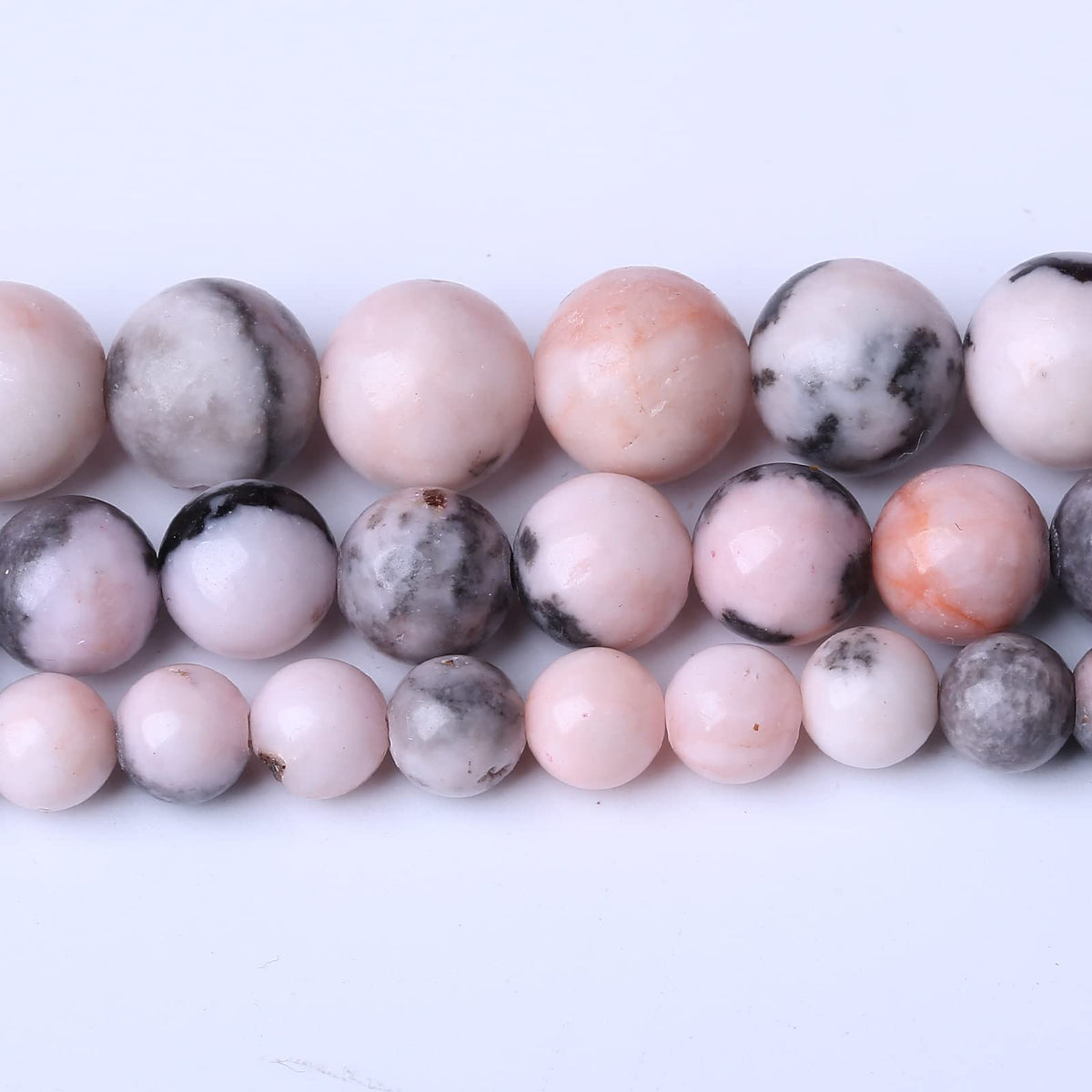 32PCS 12MM Natural Pink Zebra Jaspers Beads Round Loose Stone Beads for Jewelry Making DIY Energy Stone Healing Power Bracelet 15"