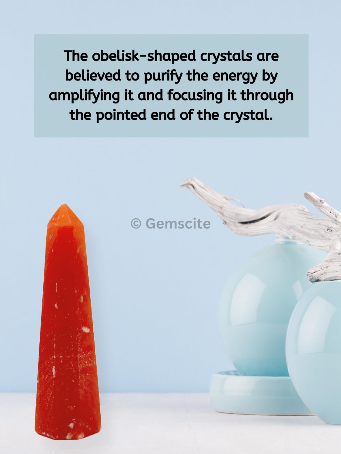 WholesaleGemShop 3 Inch (70 mm) Gemstones Orange Selenite Obelisk Tower Jumbo Facet Aura Rock Crystal Natural Polished Earth Wand Spirit