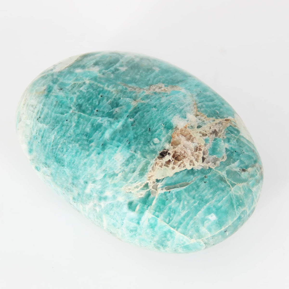 Orientrea Amazonite Palm Stone-1 Pc Amazonite Pocket Energy Stone, Smooth Healing Crystal Worry Stone(Amazonite Stone(1 Pc))