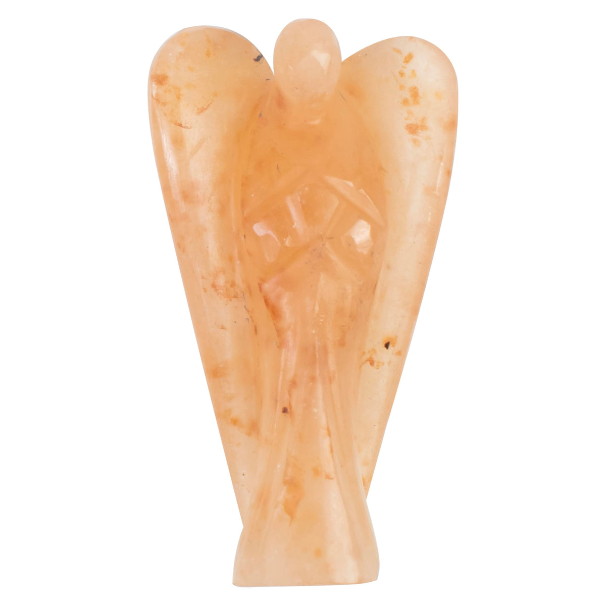 "Red Aventurine Gemstone Guardian Angel Healing Crystal, Hand Carved Pocket Angel Figurine Handmade Mini Statue for Love, Peace & Healing, Crystals for Positive Energy, Natural Gemstone Figurine"