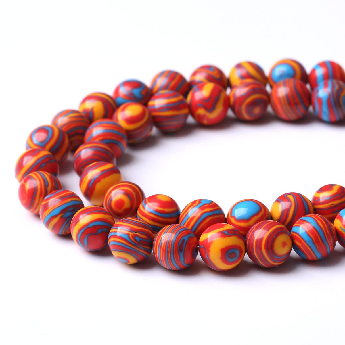 60PCS 6MM Beads Red Malachite Beads Round Loose Beads Natural Gem Beads for Jewelry Making 15"