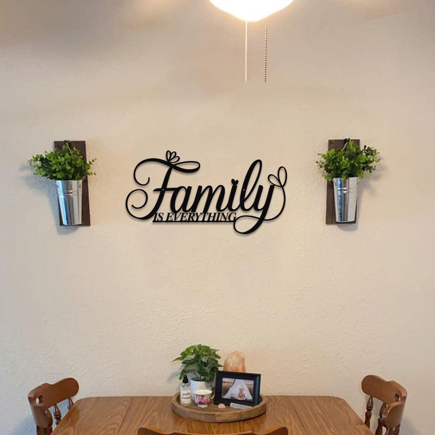 AHYS Family Wall Decor Rustic Metal Family Signs for Farmhouse Home Living Room Bedroom Decor (Everything)