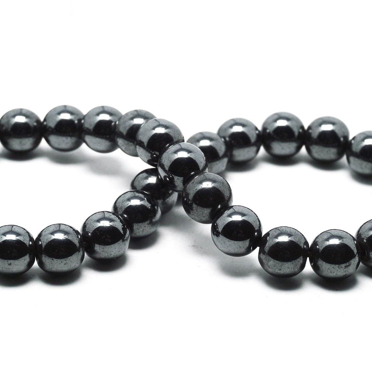 DIQIO Natural Hematite Beads for Jewelry Making - Stone Beads Gemstone Beads for Bracelets, 6mm Silver Round Loose Beads(58-60pcs, 6mm, Hematite)